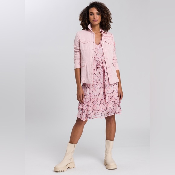 Marc Aurel ‘Who Run The World? Girls.’ pink lightweight blazer jacket - Picture 4 of 16